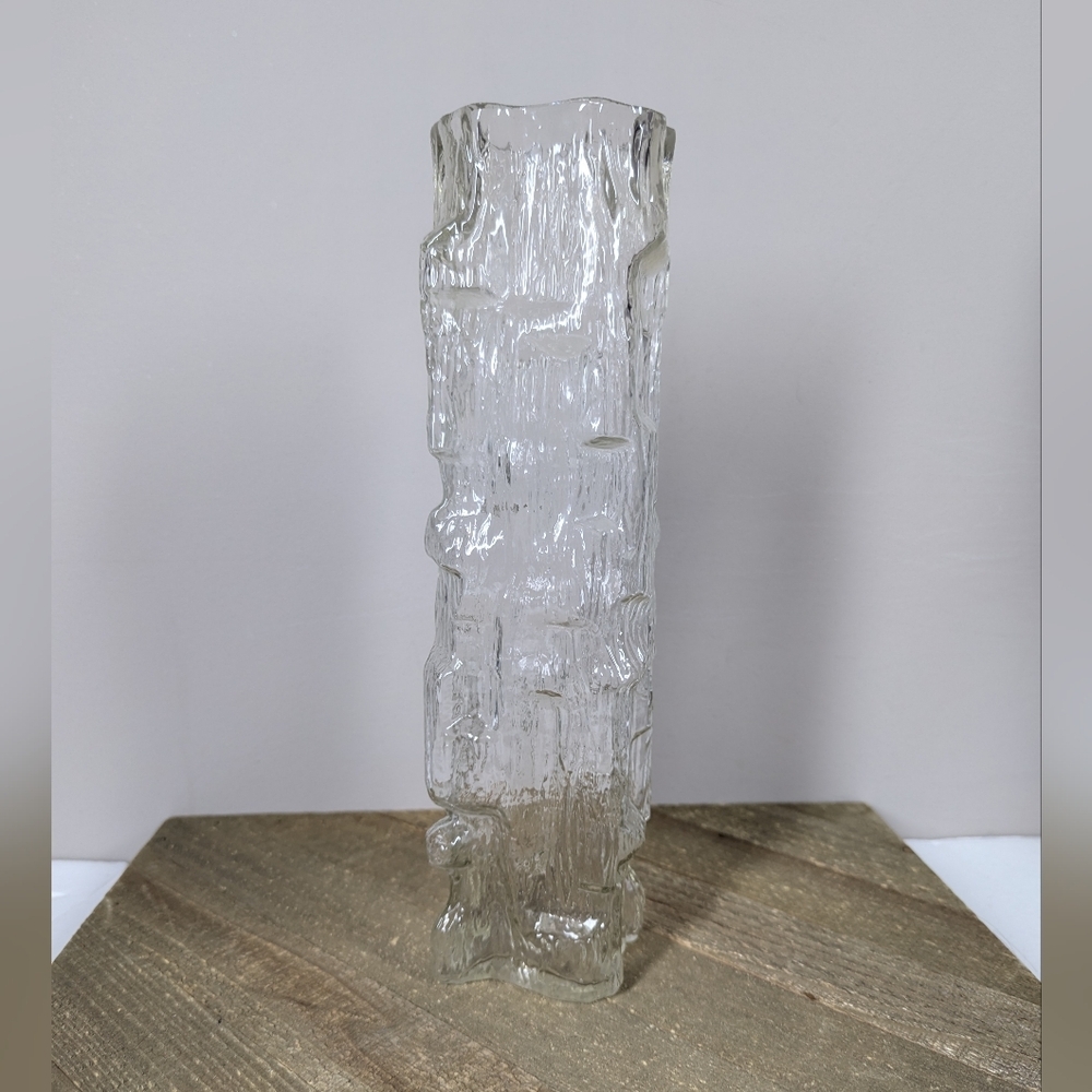 Vintage Original Leuchten Textured Ice Glass Lamp Shade German Mid-Century Moder